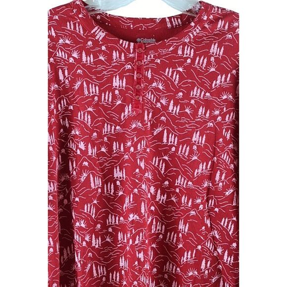 Columbia Sportswear Red Nature Women's Long Sleeve Shirt Top Pullover Large 040 - Picture 4 of 6